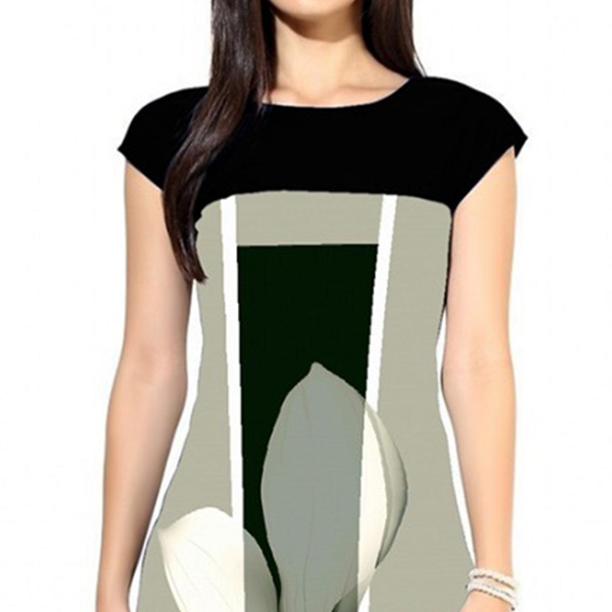 Captivating Light Gray Colored Casual Digital Printed Crepe Kurti