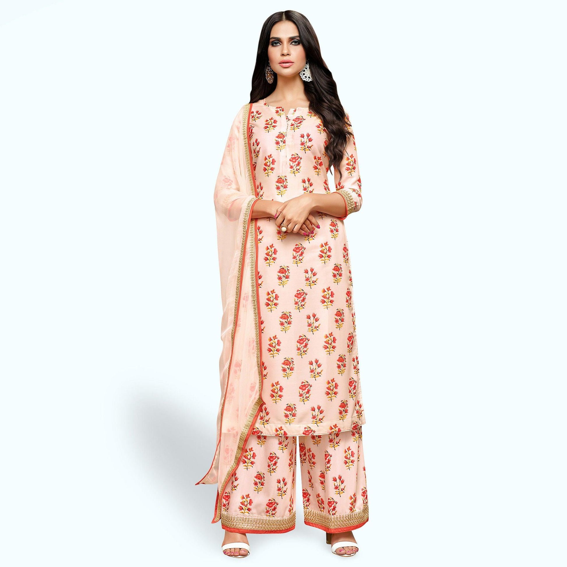 Captivating Pastel Pink Colored Party Wear Cotton Silk Salwar Suit