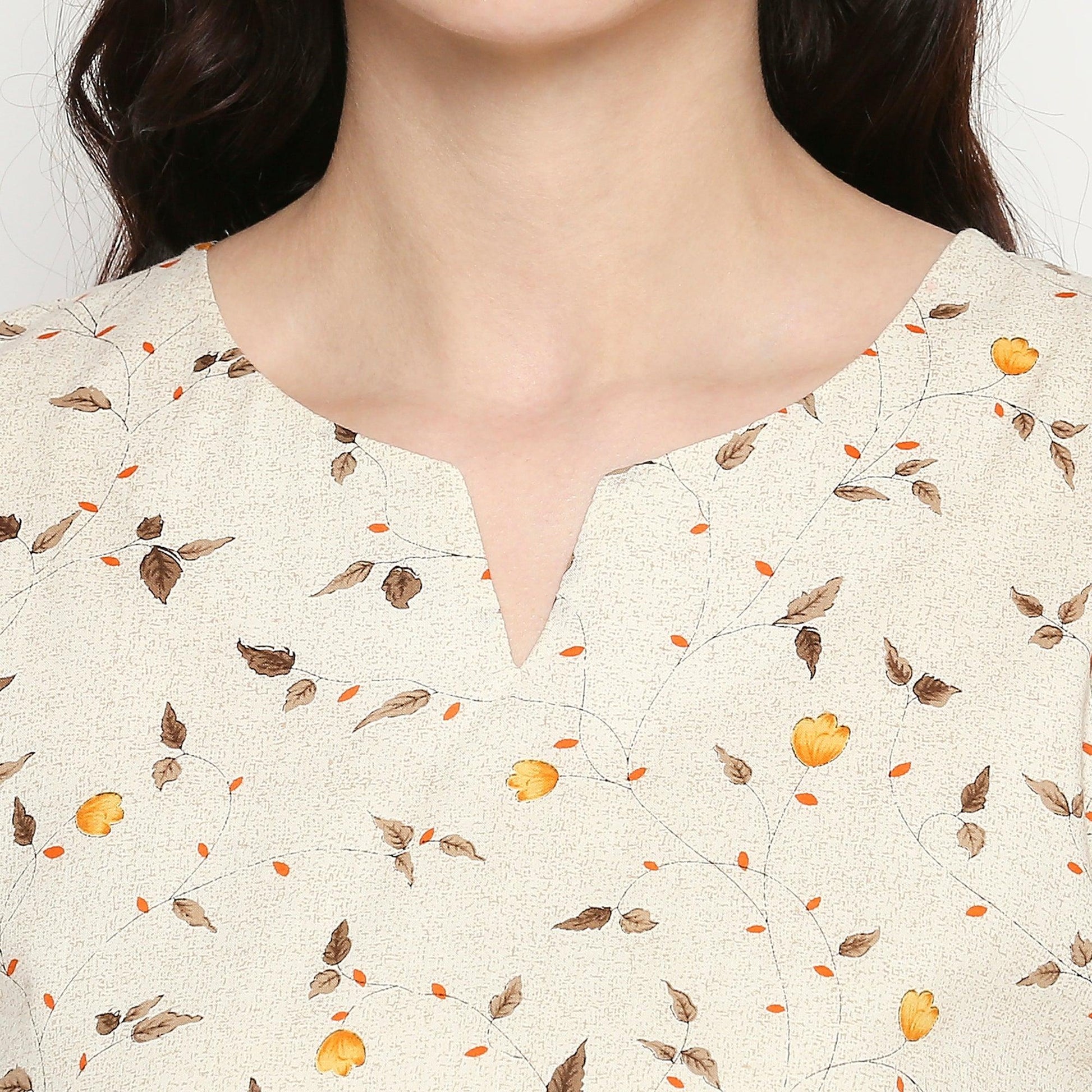 Captivating White Colored Casual Wear Printed Cotton Kurti-Palazzo Set