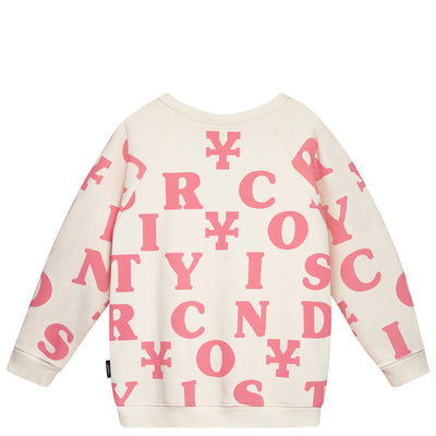DIRTY COINS PRINT CARDIGAN - IVORY/PINK