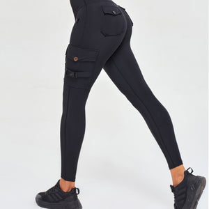 Cargo Fitness Leggings - Black