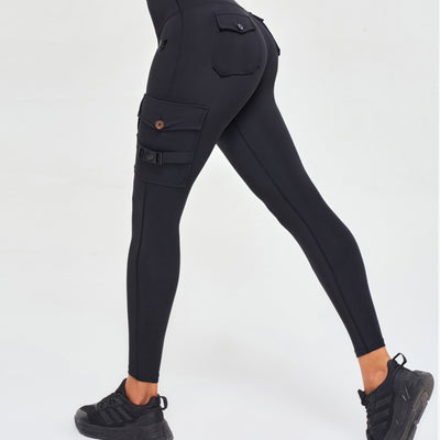 Cargo Fitness Leggings - Black
