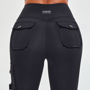 Cargo Fitness Leggings - Black