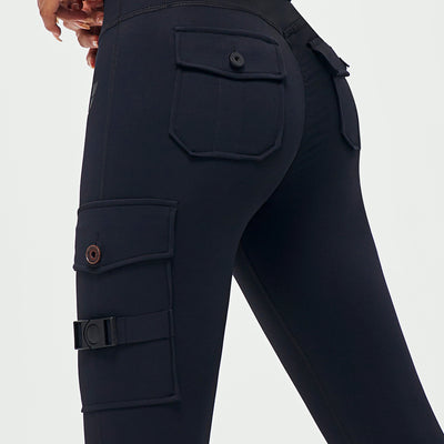 Cargo Fitness Leggings - Black