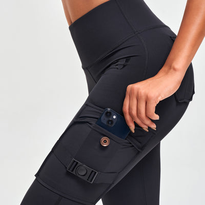 Cargo Fitness Leggings - Black