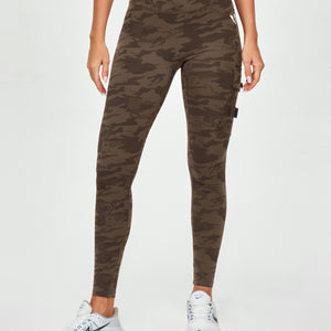 Cargo Fitness Leggings - Brown Camo
