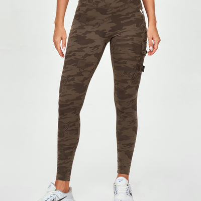 Cargo Fitness Leggings - Brown Camo