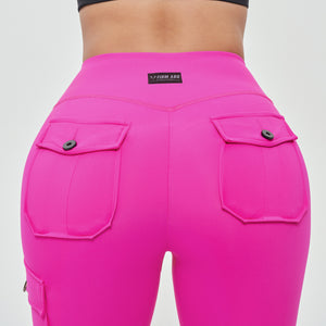 Cargo Fitness Leggings - Fuchsia