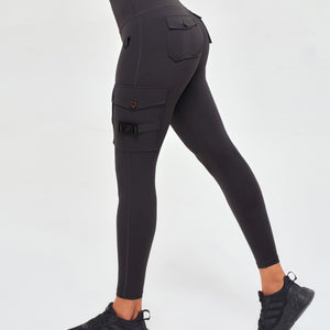 Cargo Fitness Leggings - Gray