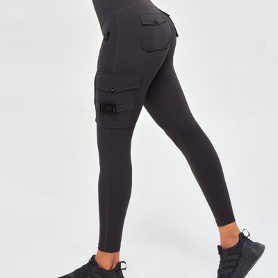 Cargo Fitness Leggings - Gray