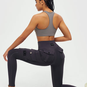 Cargo Fitness Leggings - Gray