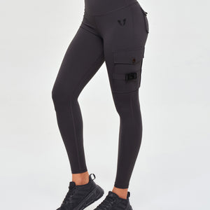 Cargo Fitness Leggings - Gray