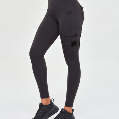 Cargo Fitness Leggings - Gray