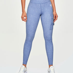 Cargo Fitness Leggings - Light Denim Blue