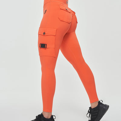 Cargo Fitness Leggings - Orange