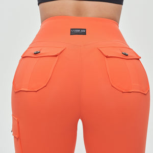 Cargo Fitness Leggings - Orange