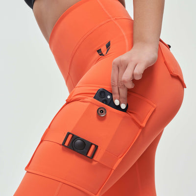 Cargo Fitness Leggings - Orange