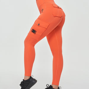 Cargo Fitness Leggings - Orange