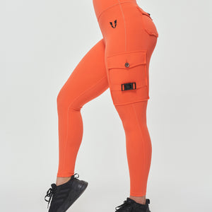 Cargo Fitness Leggings - Orange