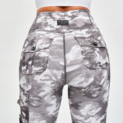 Cargo Fitness Leggings - Tie Dye Camo
