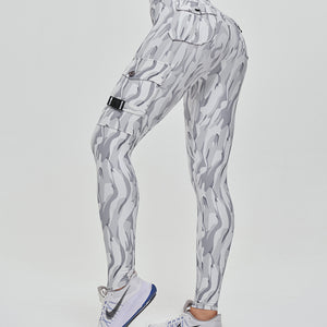 Cargo Fitness Leggings - White Camo