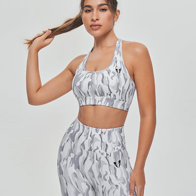 Cargo Fitness Leggings - White Camo