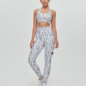 Cargo Fitness Leggings - White Camo