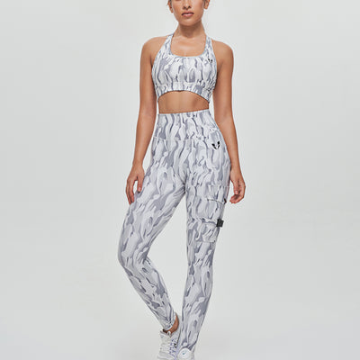 Cargo Fitness Leggings - White Camo