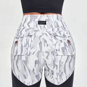 Cargo Power Leggings - White Camo and Black