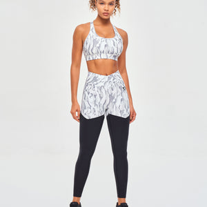 Cargo Power Leggings - White Camo and Black