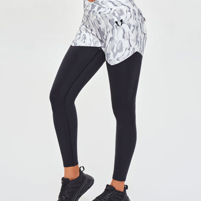 Cargo Power Leggings - White Camo and Black