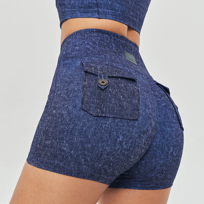 Cargo Short Shorts - Denim Blue
