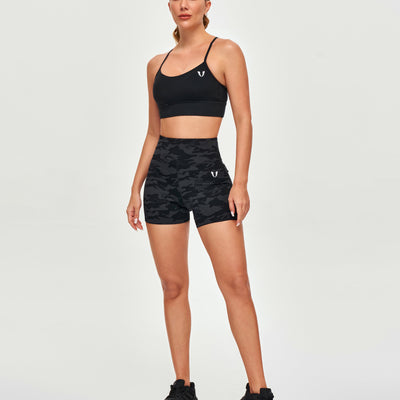 Cargo Short Shorts - Black Gray Camo