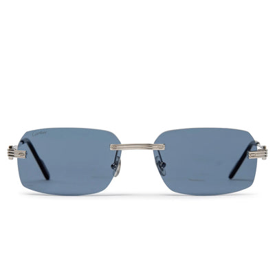 Cartier Eyewear CT0271S-003 Silver Blue Sunglasses