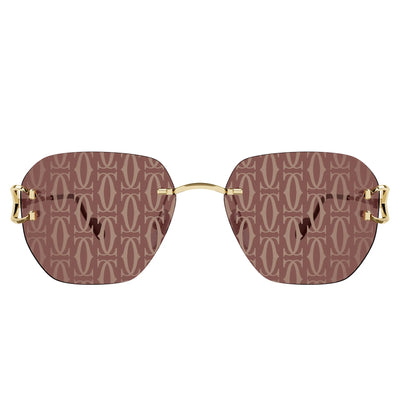 Cartier Eyewear CT0394S-003 Gold Red Sunglasses
