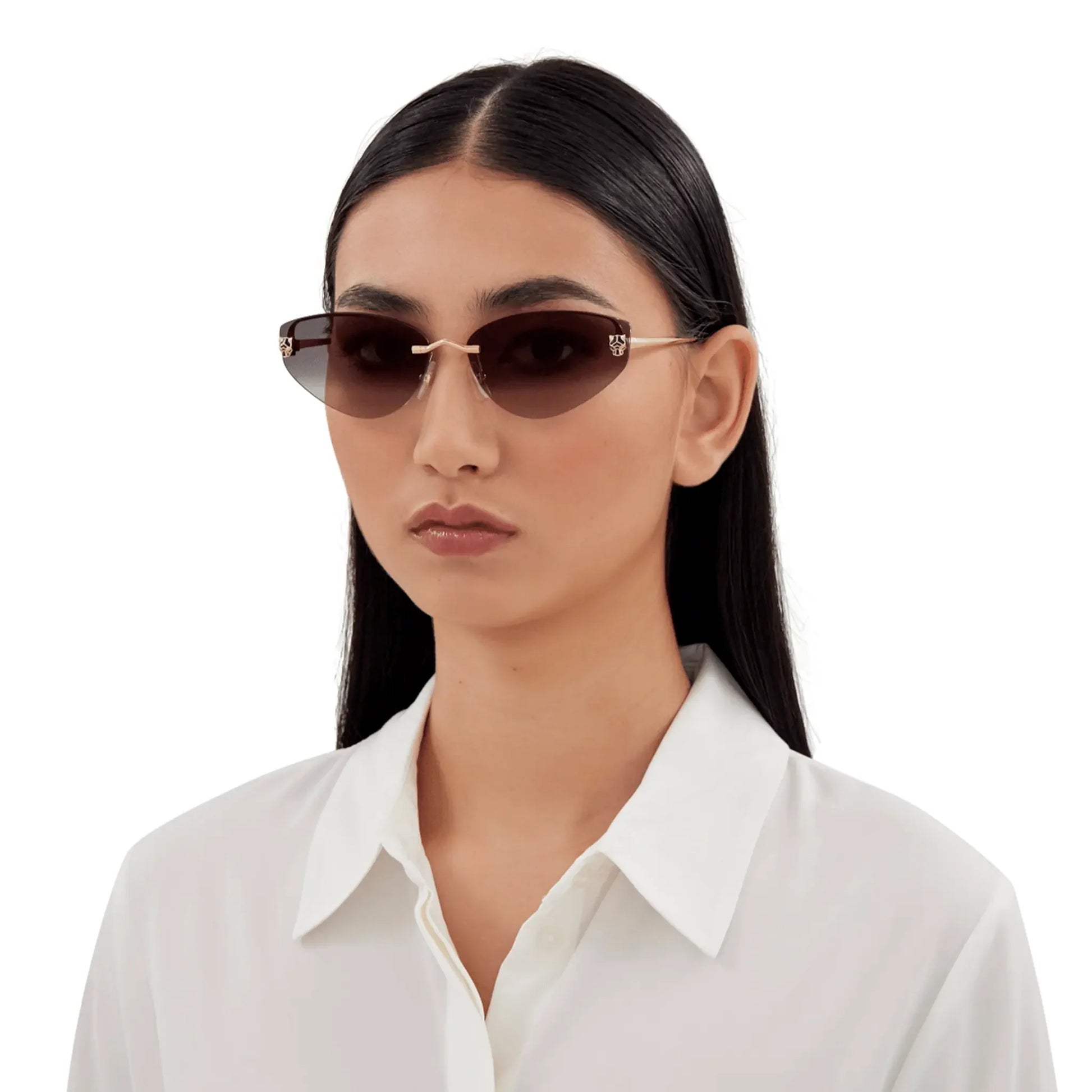 Cartier Eyewear CT0431S-001 Panthere De Cartier Gold Grey Sunglasses