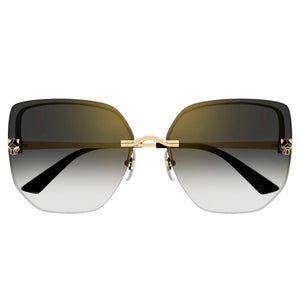 Cartier Eyewear CT0432S-001 Panthere De Cartier Gold Grey Rimless Sunglasses