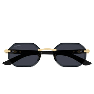 Cartier Eyewear CT0439S-001 Gold Grey Rimless Sunglasses