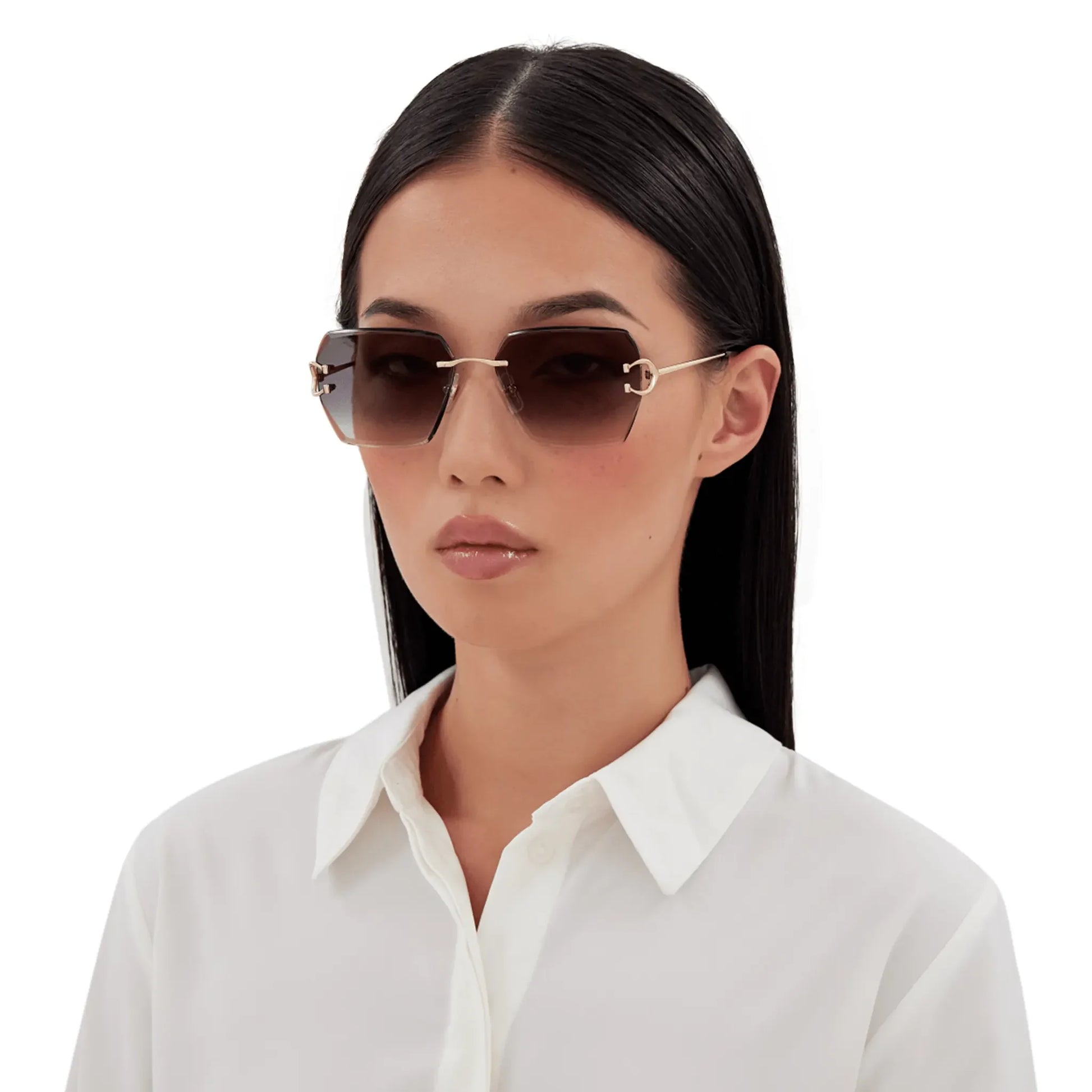 Cartier Eyewear CT0466S-001 Gold Grey Sunglasses