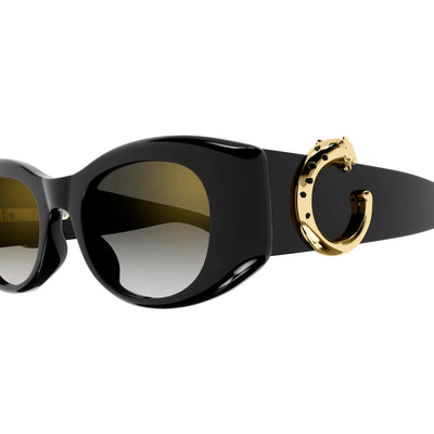 Cartier Eyewear CT0472S-001 C Panthere De Cartier Black Grey Sunglasses