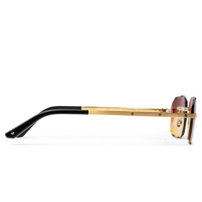 Cartier Eyewear Custom CT0167O-004 Santos De Cartier Rimless Sunglasses