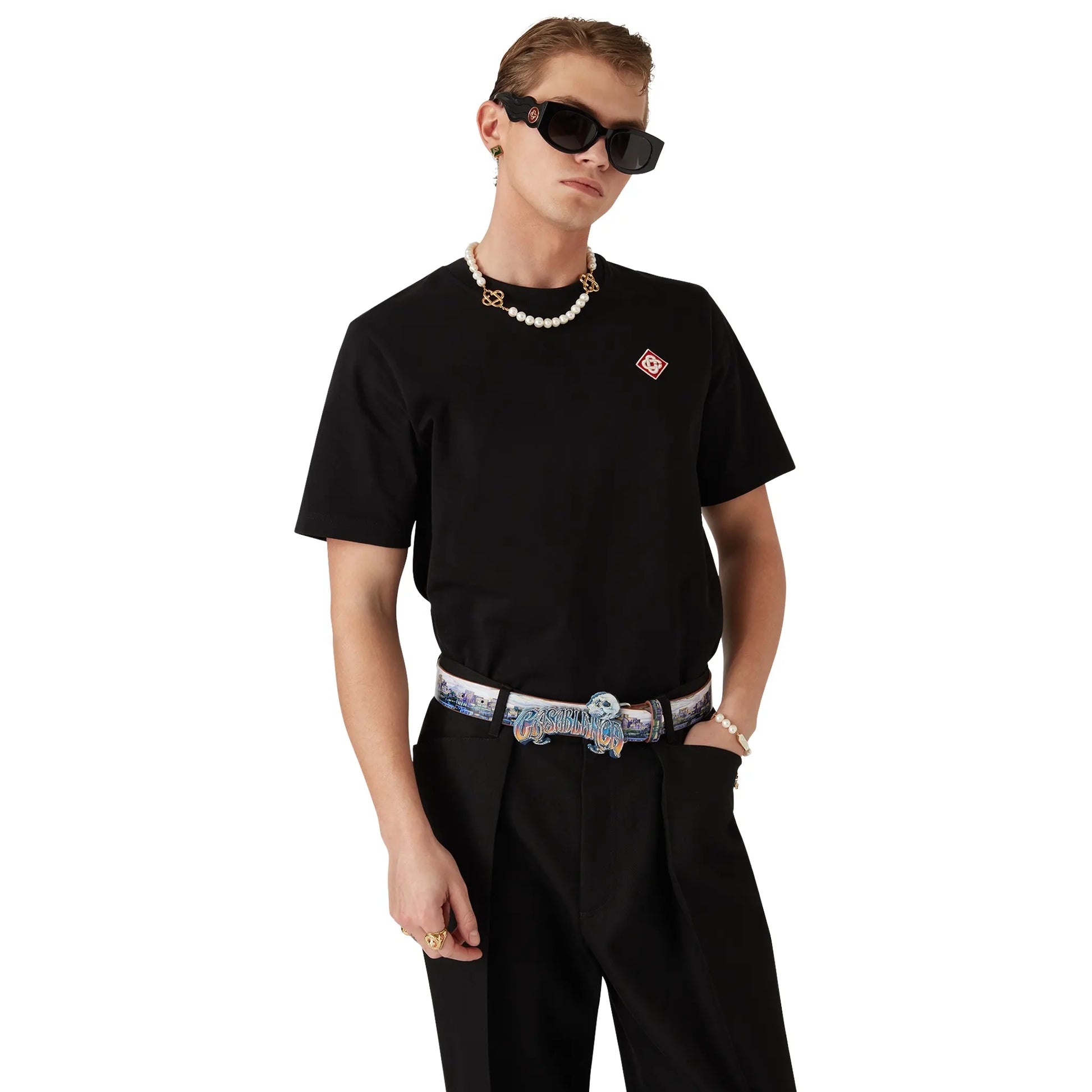 Casablanca Diamond Logo Black T Shirt
