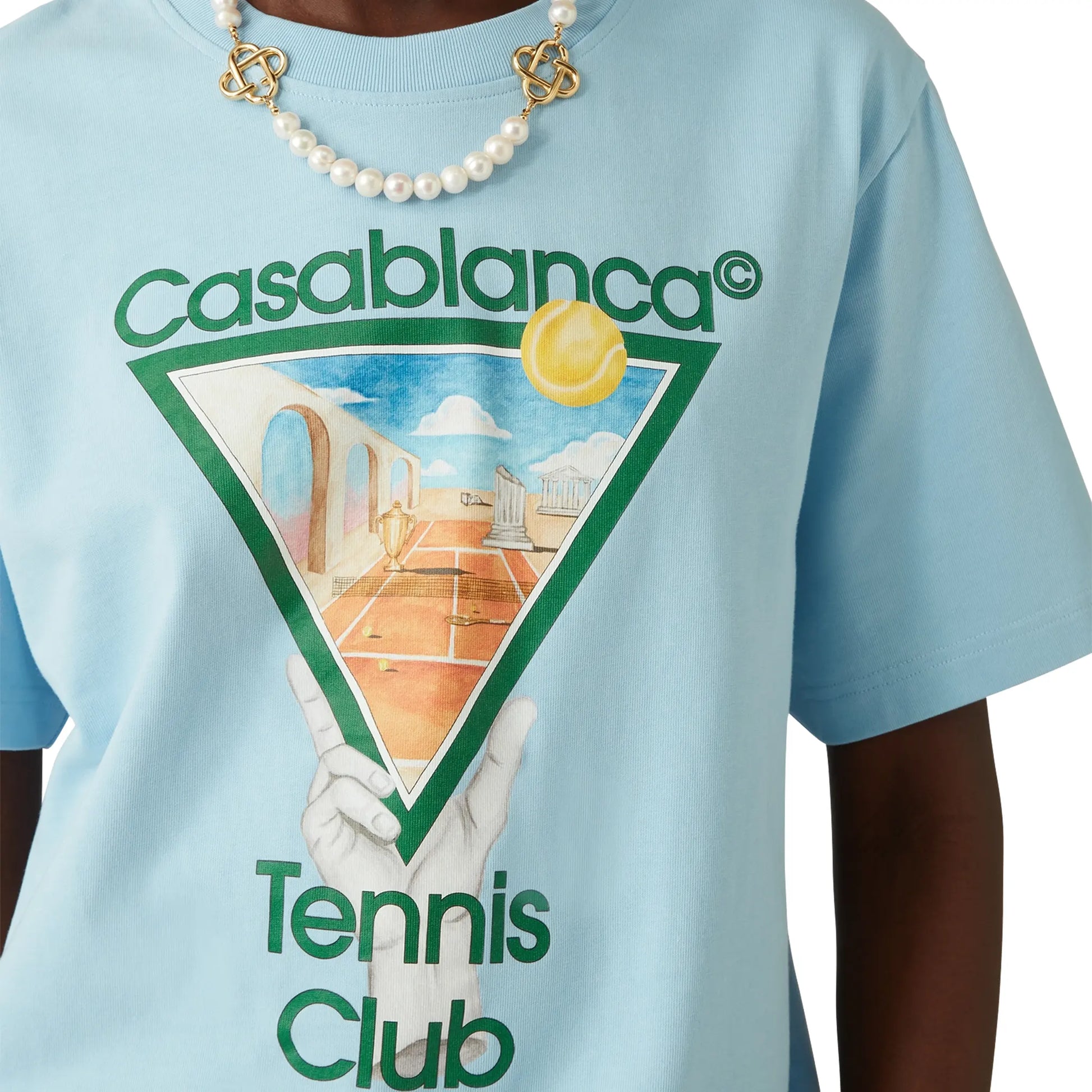 Casablanca Metaphysical Tennis Icon Blue T-Shirt