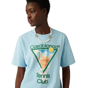 Casablanca Metaphysical Tennis Icon Blue T-Shirt