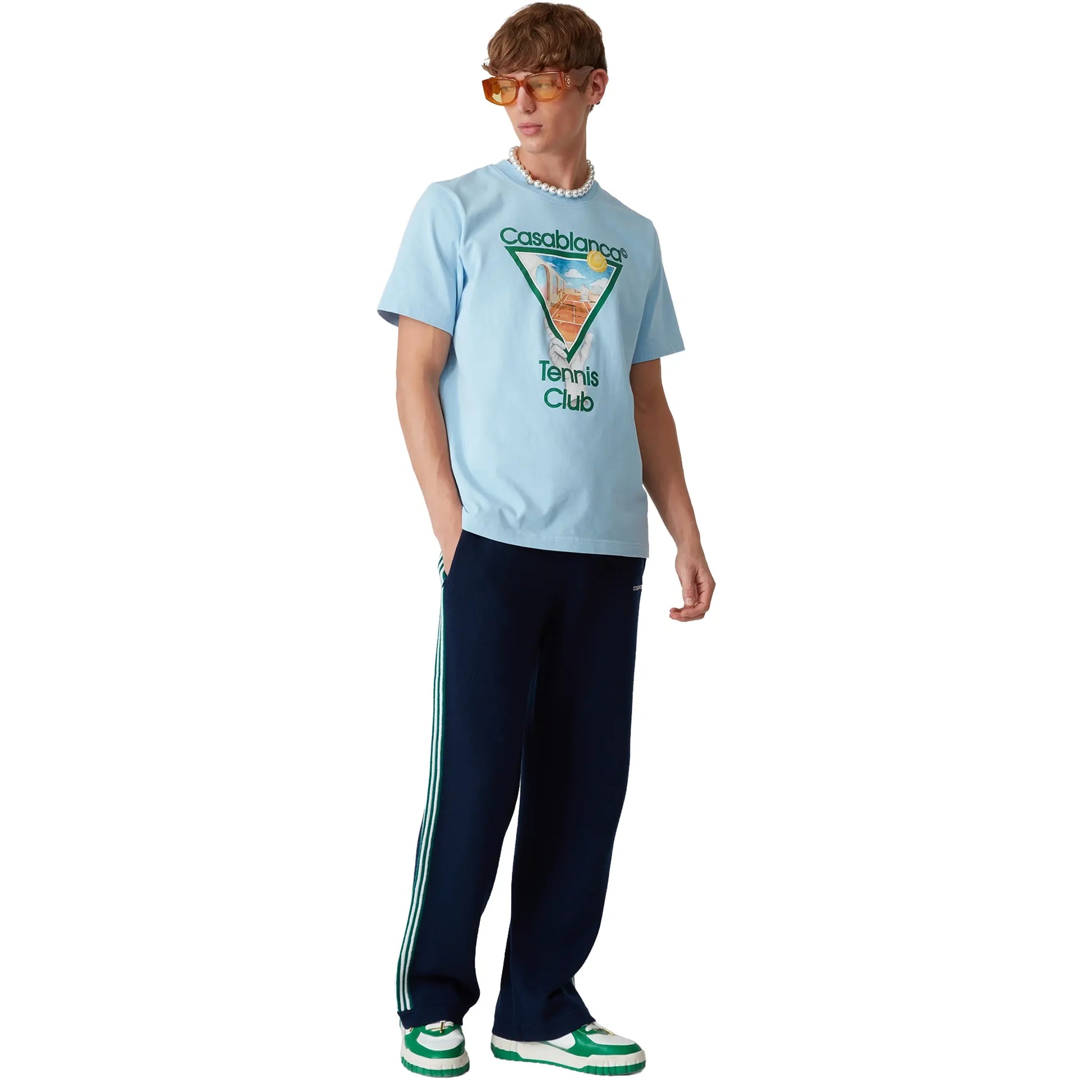 Casablanca Metaphysical Tennis Icon Blue T-Shirt