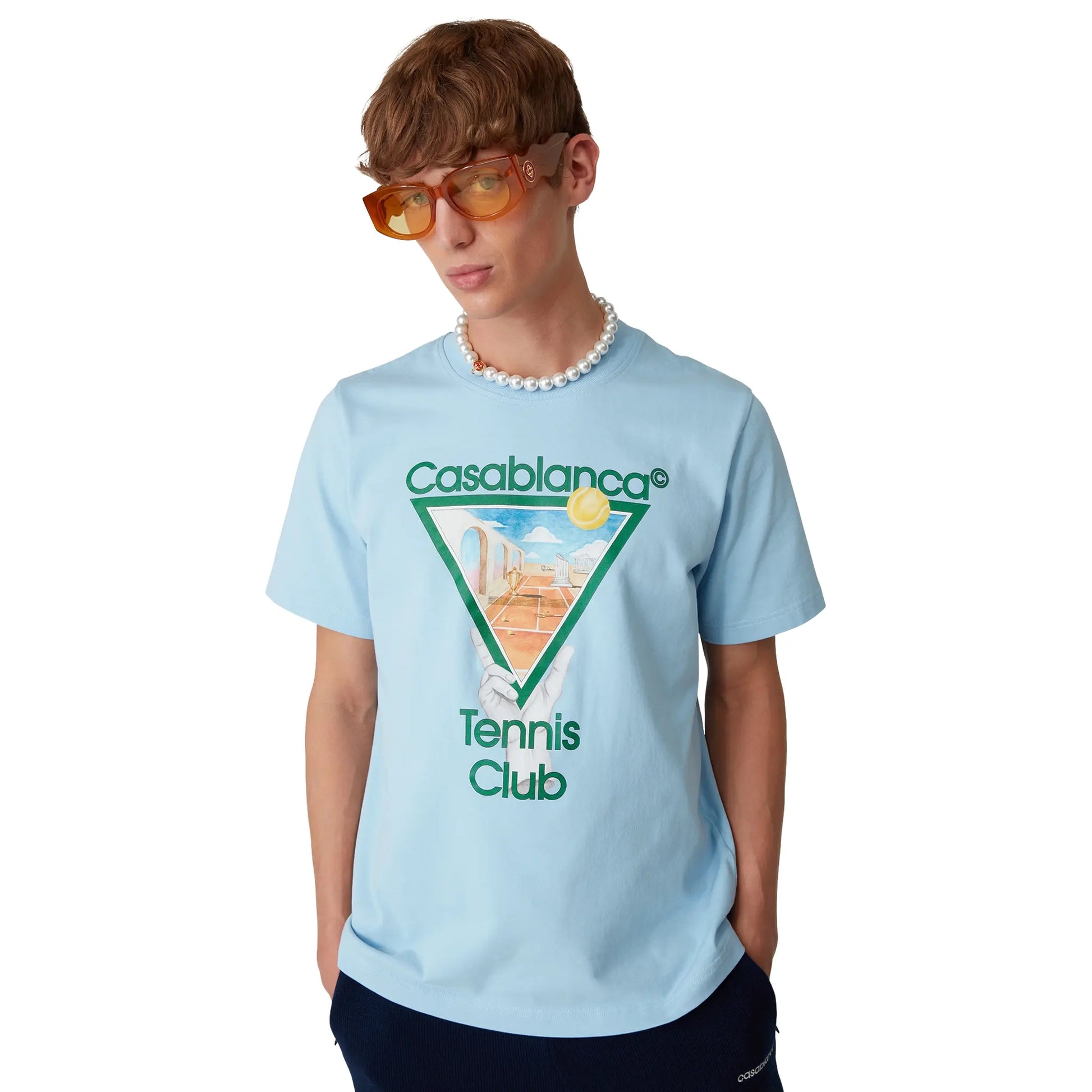Casablanca Metaphysical Tennis Icon Blue T-Shirt