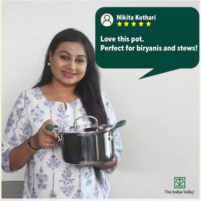 TurboCuk Tri-ply Stainless Steel Cokware Set: Free ₹600 Wooden Board+ Kadai+ Biryani Pot, Premium Quality, 3 Layer Thick Body, 100% Toxin-free, Non-stick, Induction & Gas