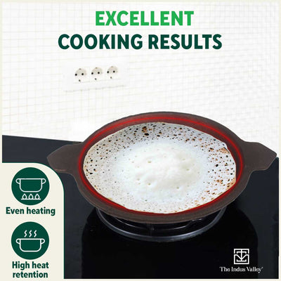 CASTrong Cast Iron Appam Pan/Appachetty, Pre-seasoned, Nonstick, 100% Pure, Toxin-free, Induction, 22cm