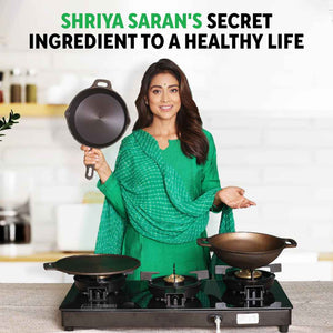 CASTrong Thick Cast Iron Kadai+Tawa+Free ₹110 Spatula,Kitchen set for Home, Pre-seasoned,100% Pure,Toxin-free