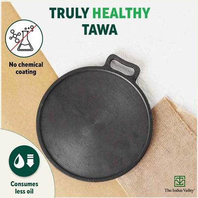 Super Smooth Cast Iron Tawa, Pre-seasoned, 100% Pure, Toxin-free, Induction, 27.9cm, 2.7 kg